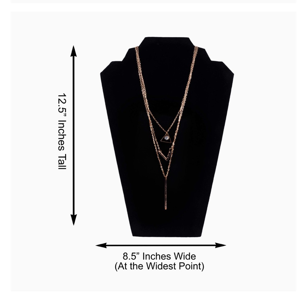 6 JEWELRY NECKLACE DISPLAY ORGANIZER BLACK VELVET DISPLAY